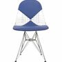 Eames Wire Chair DKR mit Polster Blau 0
