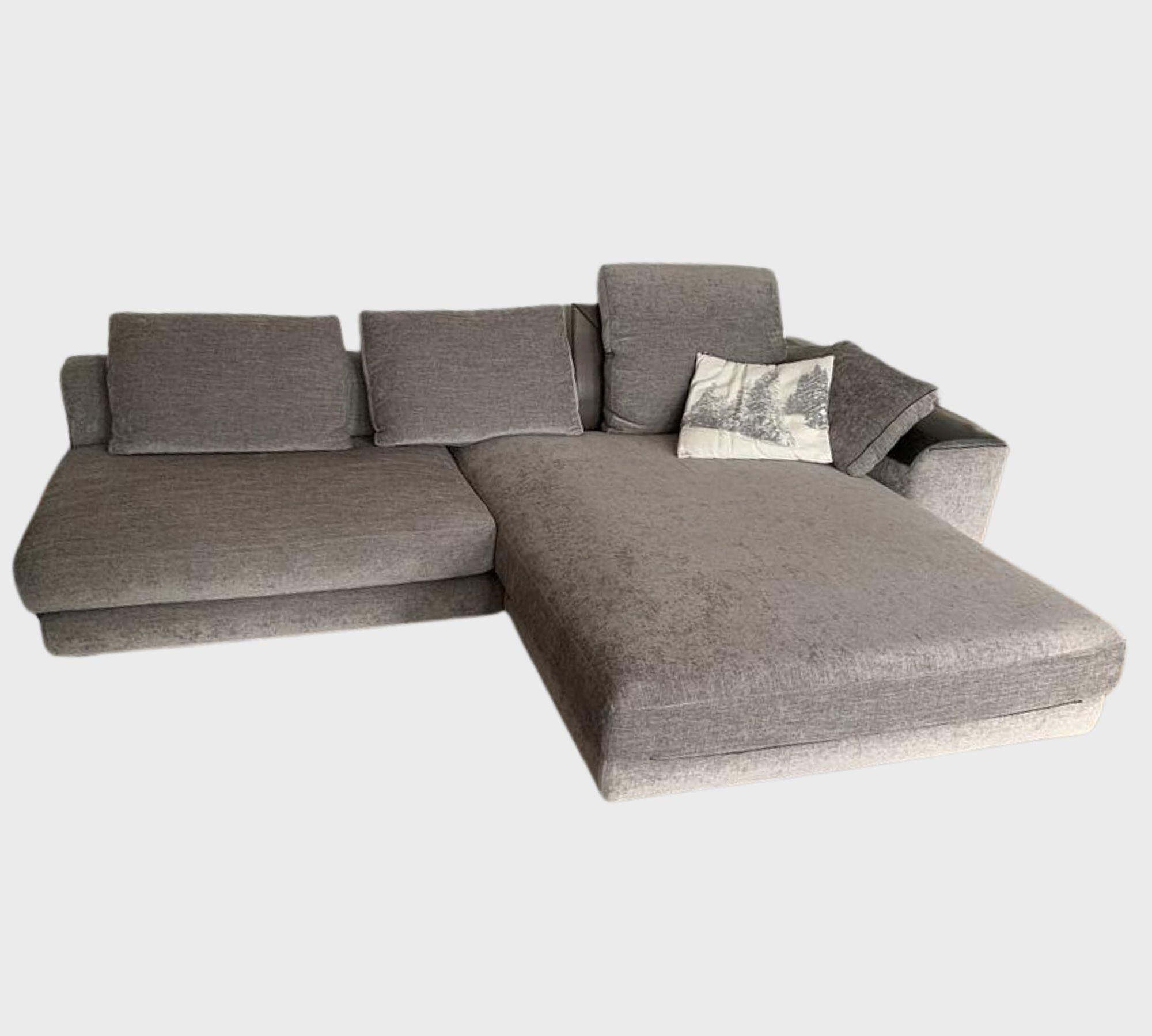 Sofa Récamiere Rechts Wolle Baumwolle Grau 1