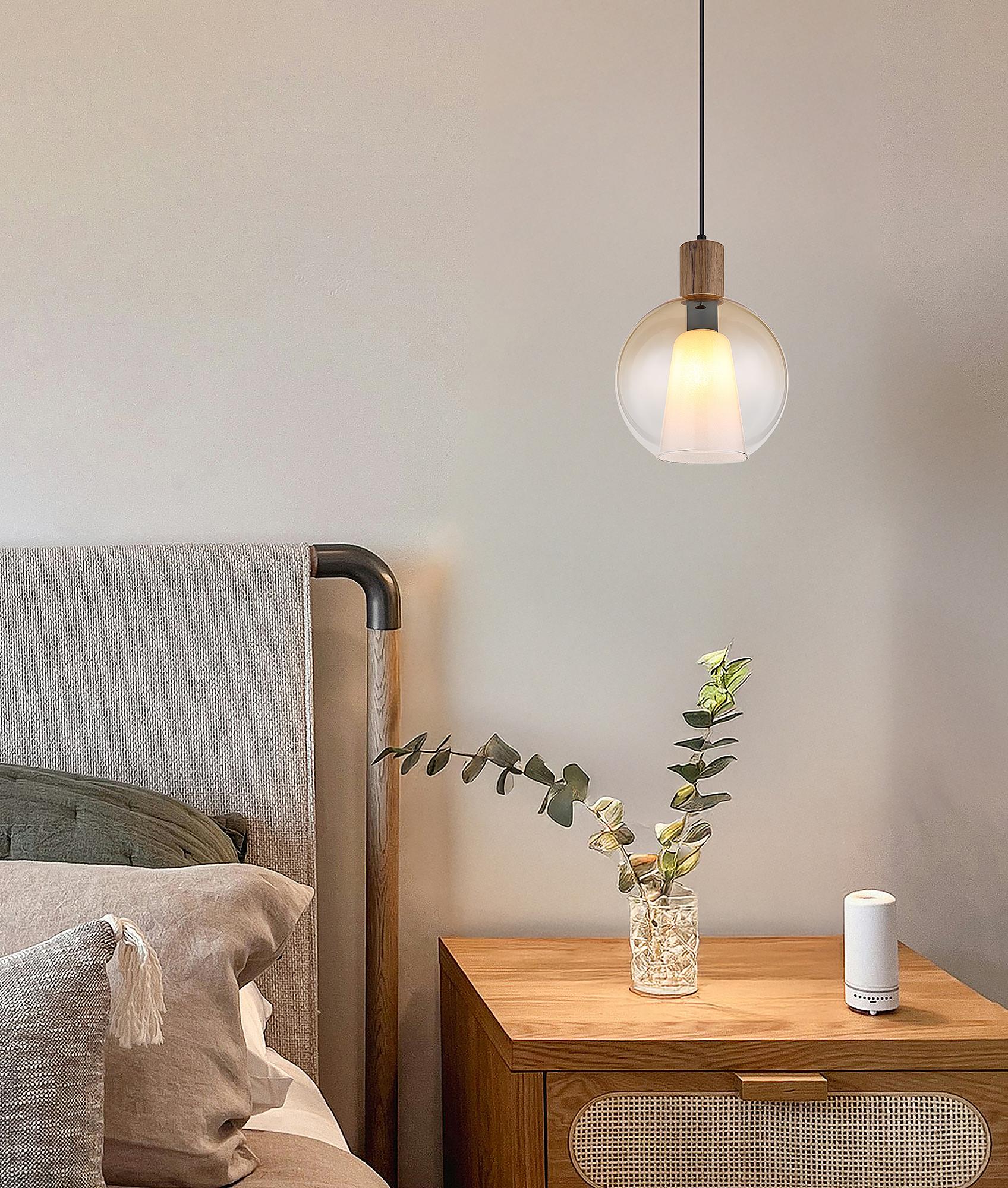 Pendelleuchte Barry 1-flammig Farbglas Eisen 2