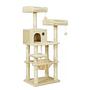 Inuid Cat Scratching Post Wood-Based Material Velvet Beige 0