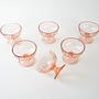 Set di coppette da dessert rosa anni '70 6