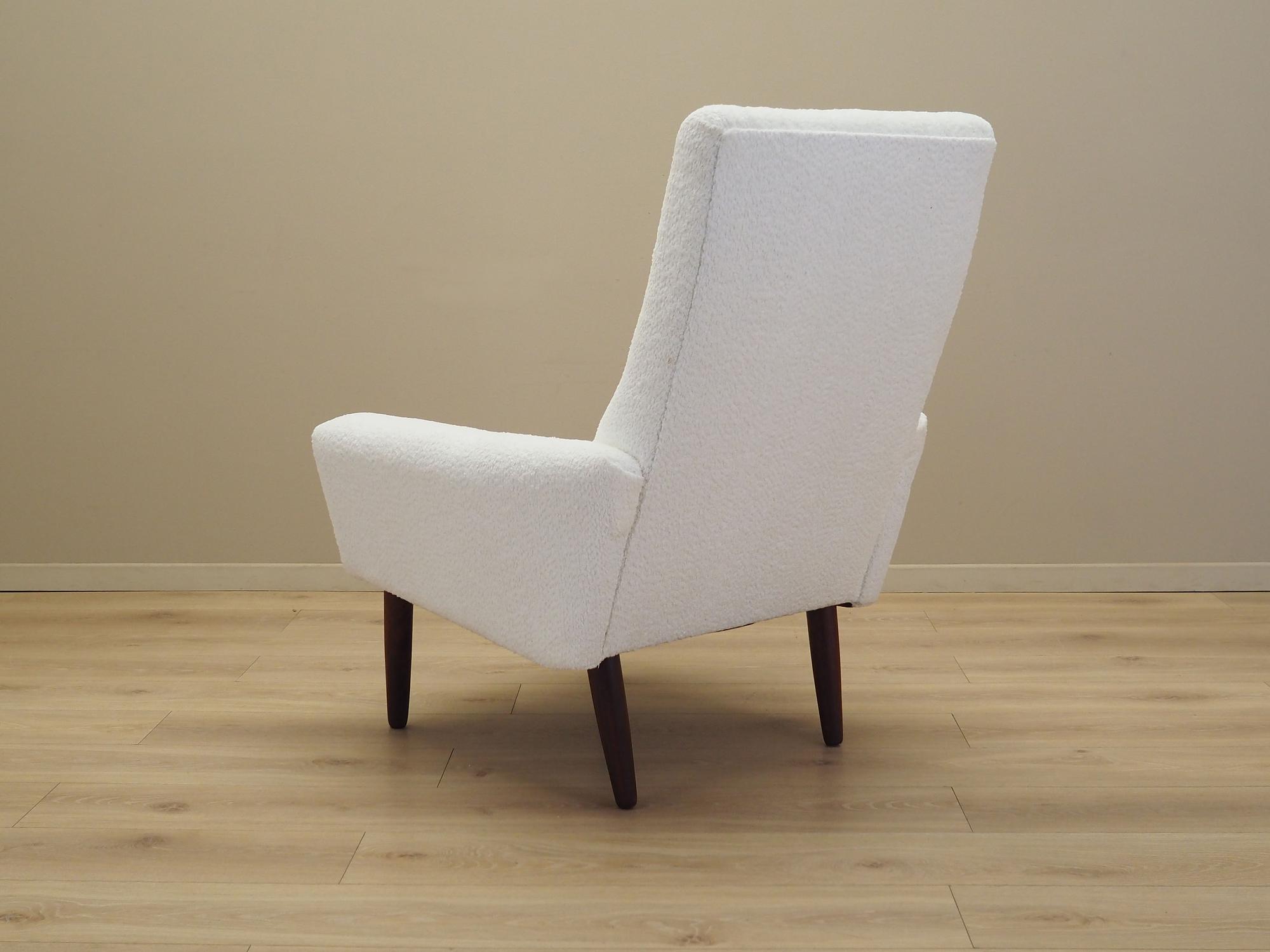 Poltrona in tessuto bianco anni '70 3