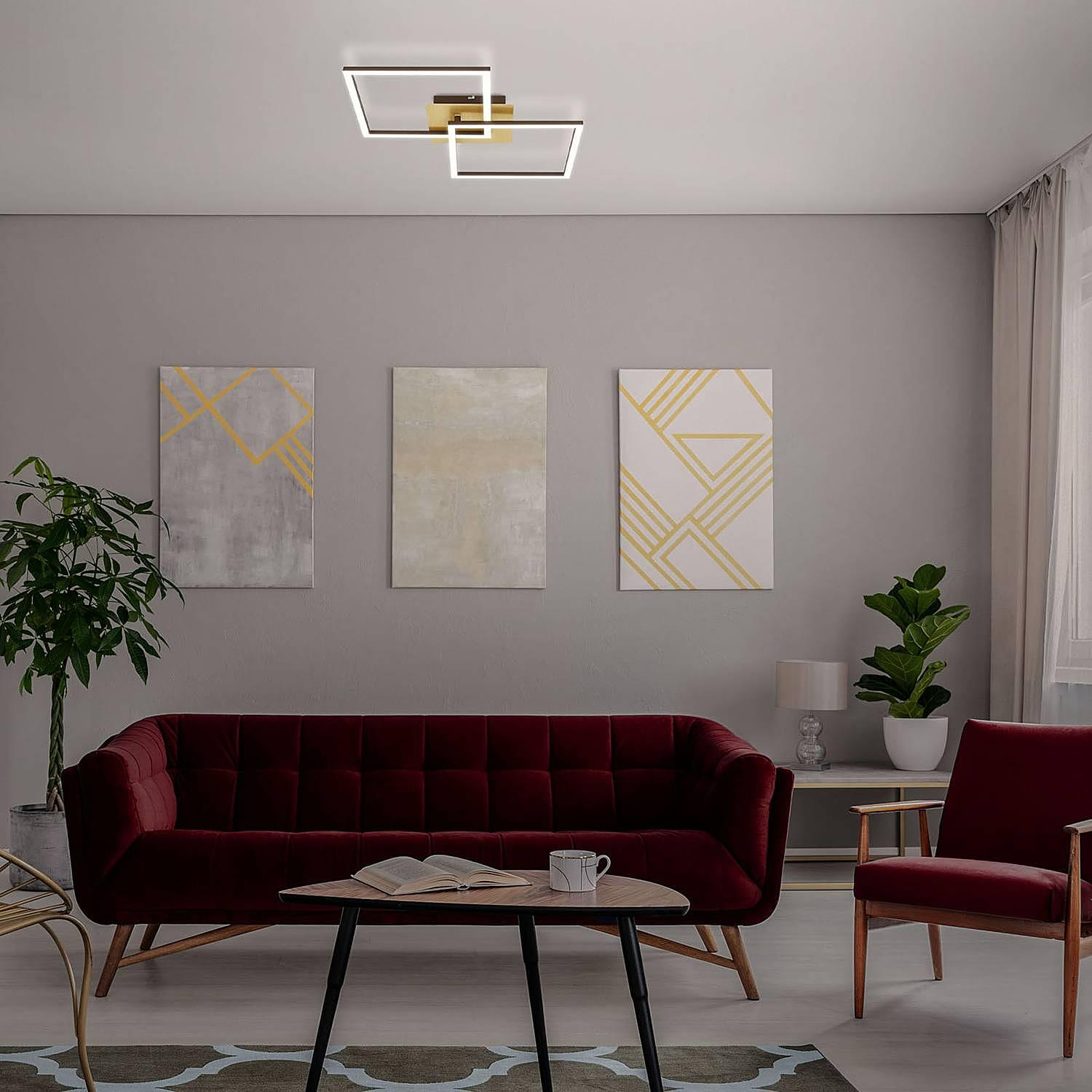 2-Flammig LED-Deckenleuchte Frame IV Nylon Eisen 3