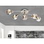 LED ceiling light Roman Lines II Glass Metal 5-flame 2