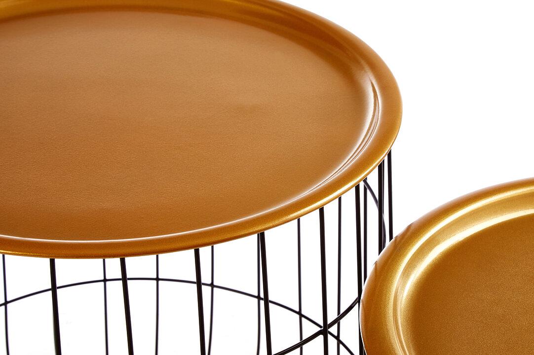 2x Hege Tischplatten Drahtkörben Messing Schwarz 2