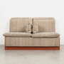 Vintage Sofa 2-seater Teak Wood Textile Gray 1970s 1