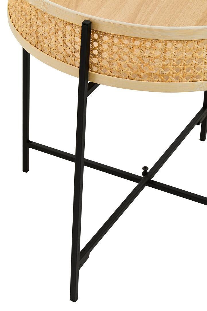 Depok Round Side Table Mango Wood Metal 2