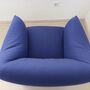 Ess Sessel mit Rollen Baumwolle Holz Blau 5