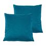 2x Alcatraz Pillowcase Synthetic Fiber Petrol 60 x 60 cm 0