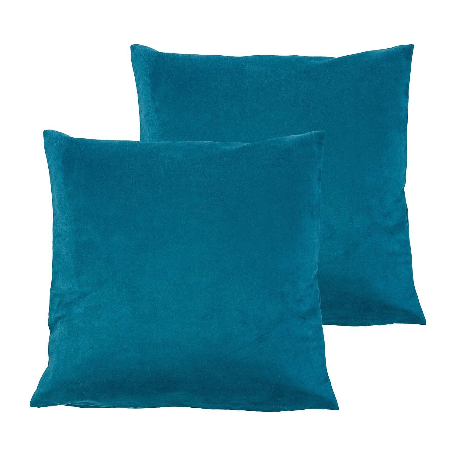 2x Alcatraz Pillowcase Synthetic Fiber Petrol 60 x 60 cm 0