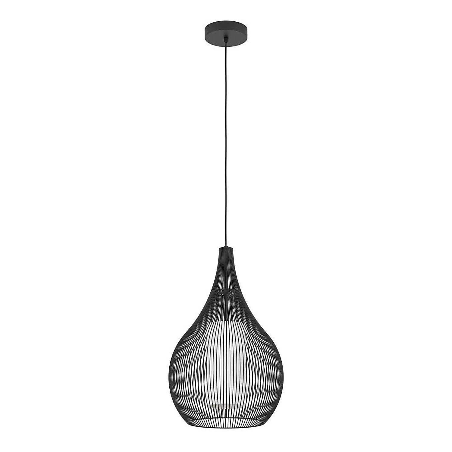 Razoni Pendant light 1-light Steel Clear glass Black 1