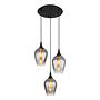 Lavus Typ B Pendelleuchte Rauchglas Eisen 3-flammig 3