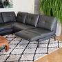 Assea Ecksofa Leder Anthrazit 1