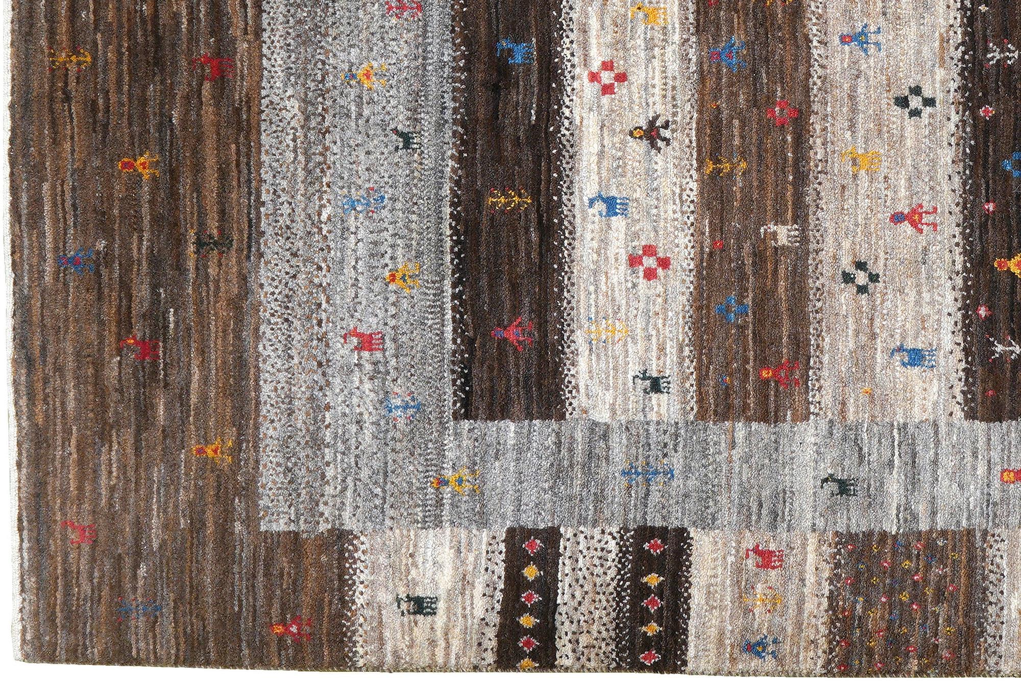 Tappeto Gabbeh Rizbaf Lana Multicolore 1