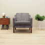 Vintage armchair beech wood velvet grey 1970s 1