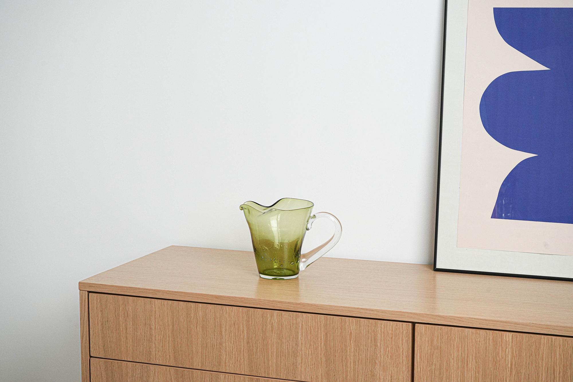 Glass bottle Olive green 1960s 1