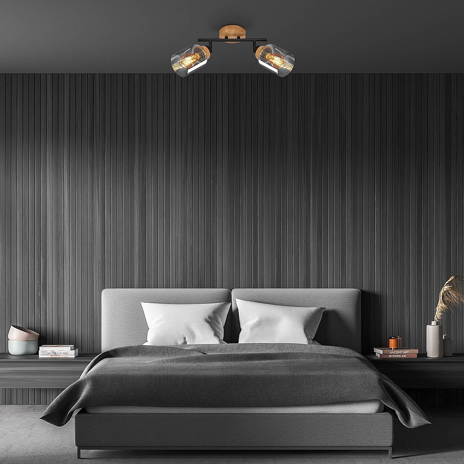 Ceiling lamp Aluminium Oak 3