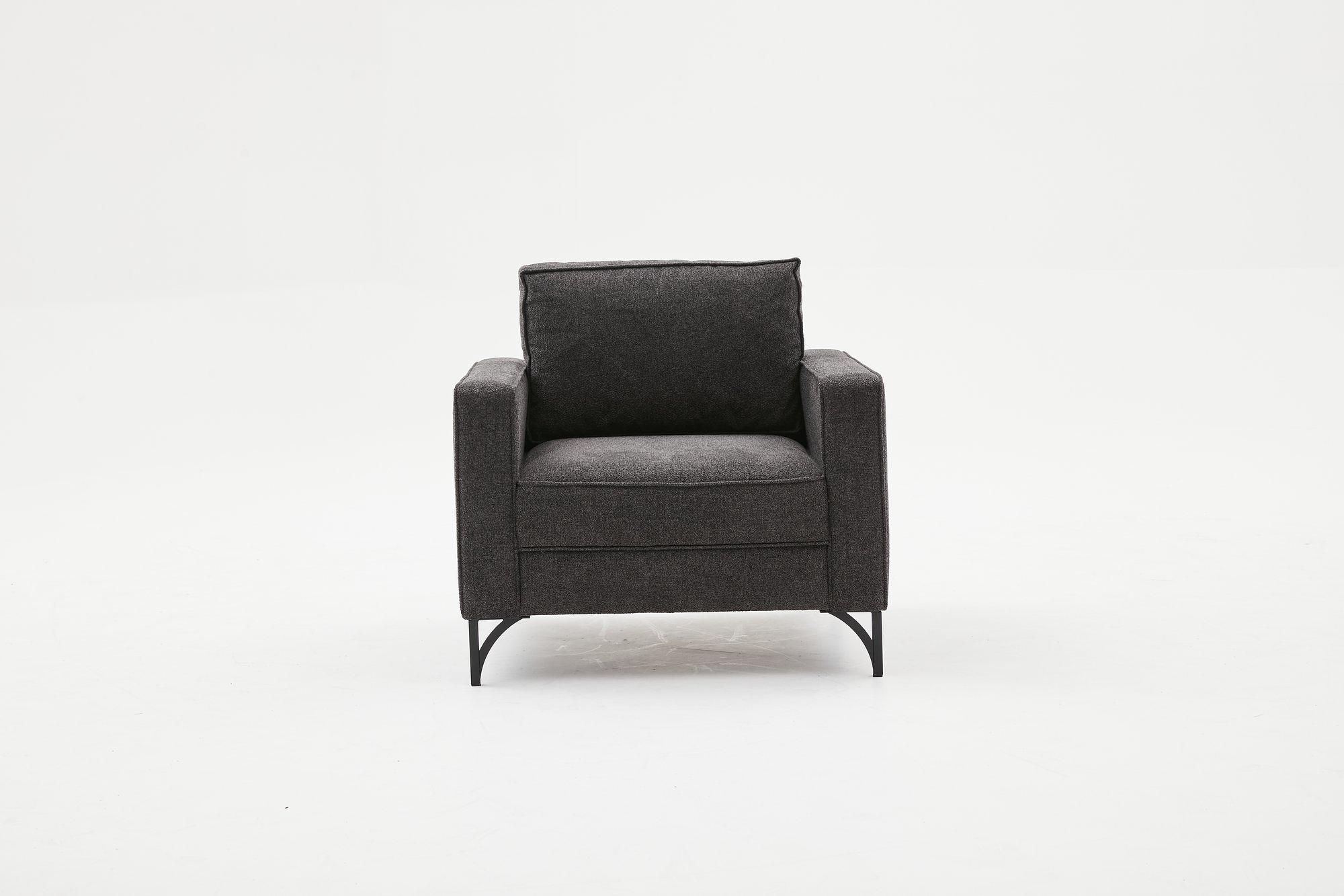 Lima armchair anthracite with black legs 3