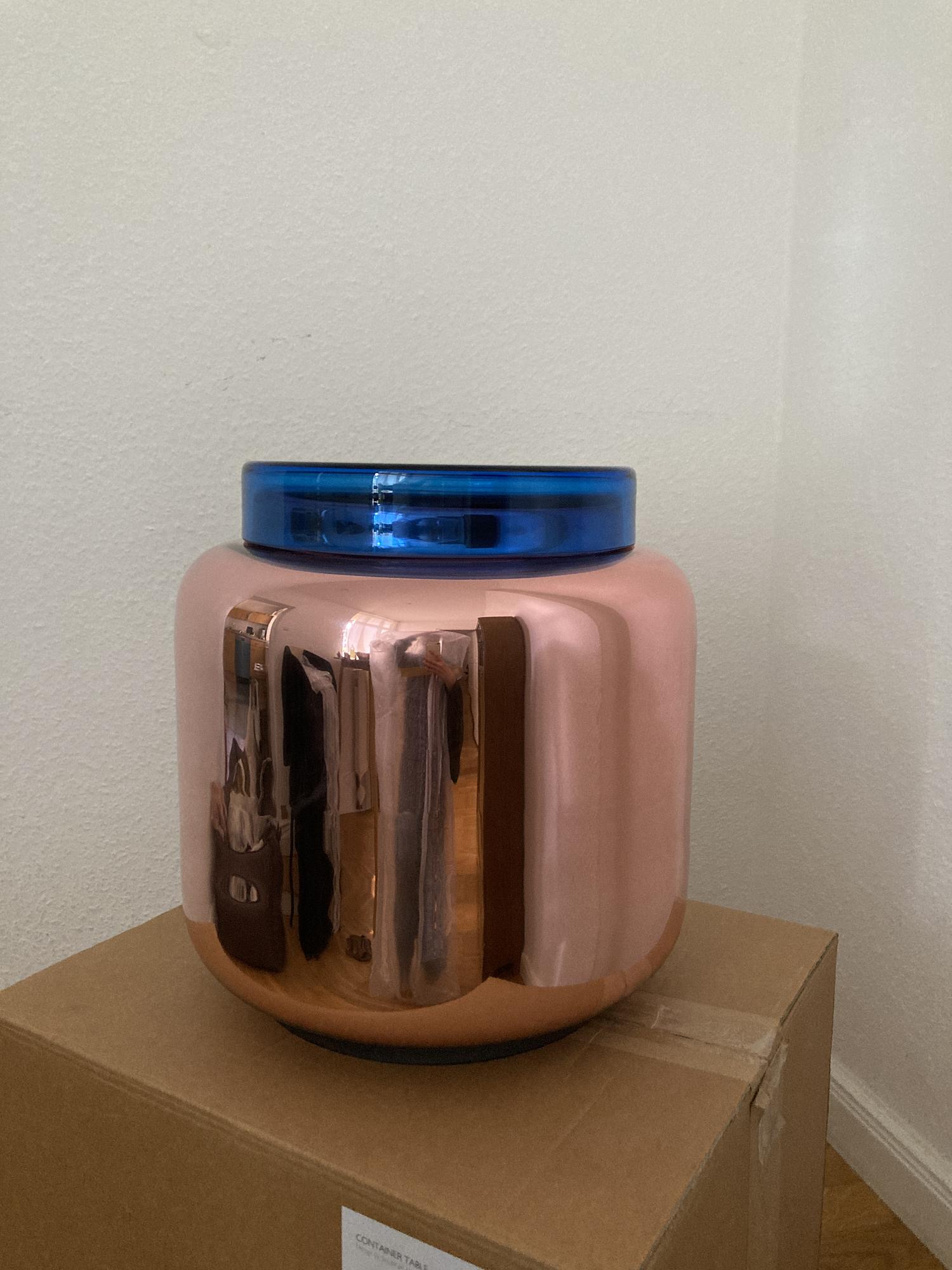 Container Table Glass Old Rose Blue 3