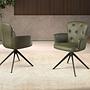 Swiveling chair faux leather green 2