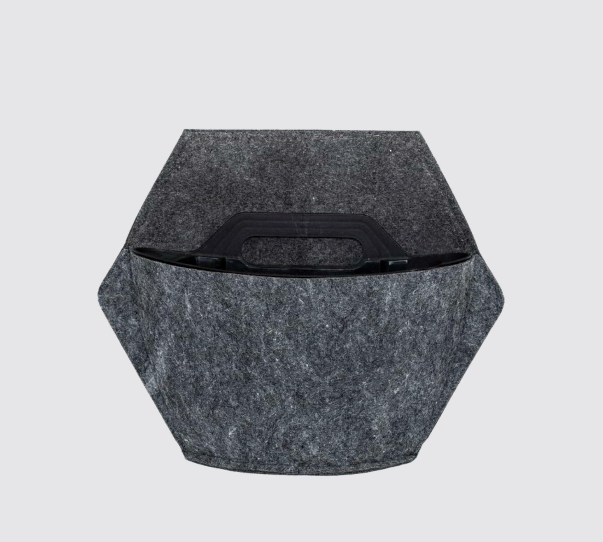 3x Wall planter Black with self-watering textile cover 2