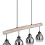 4-Burner Ryan Type A Pendant Lamp Smoked Glass Iron 3