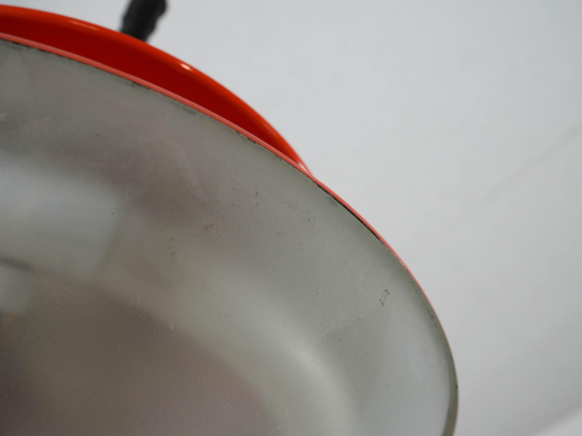 Hängelampe Metall Orange 1970er Jahre 7