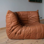 Togo Ecksofa Pull-Up-Leder Pfirsichbraun 6