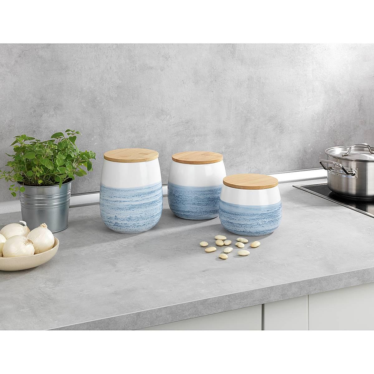 Mala Vorratsdose Keramik Blau Weiß 2