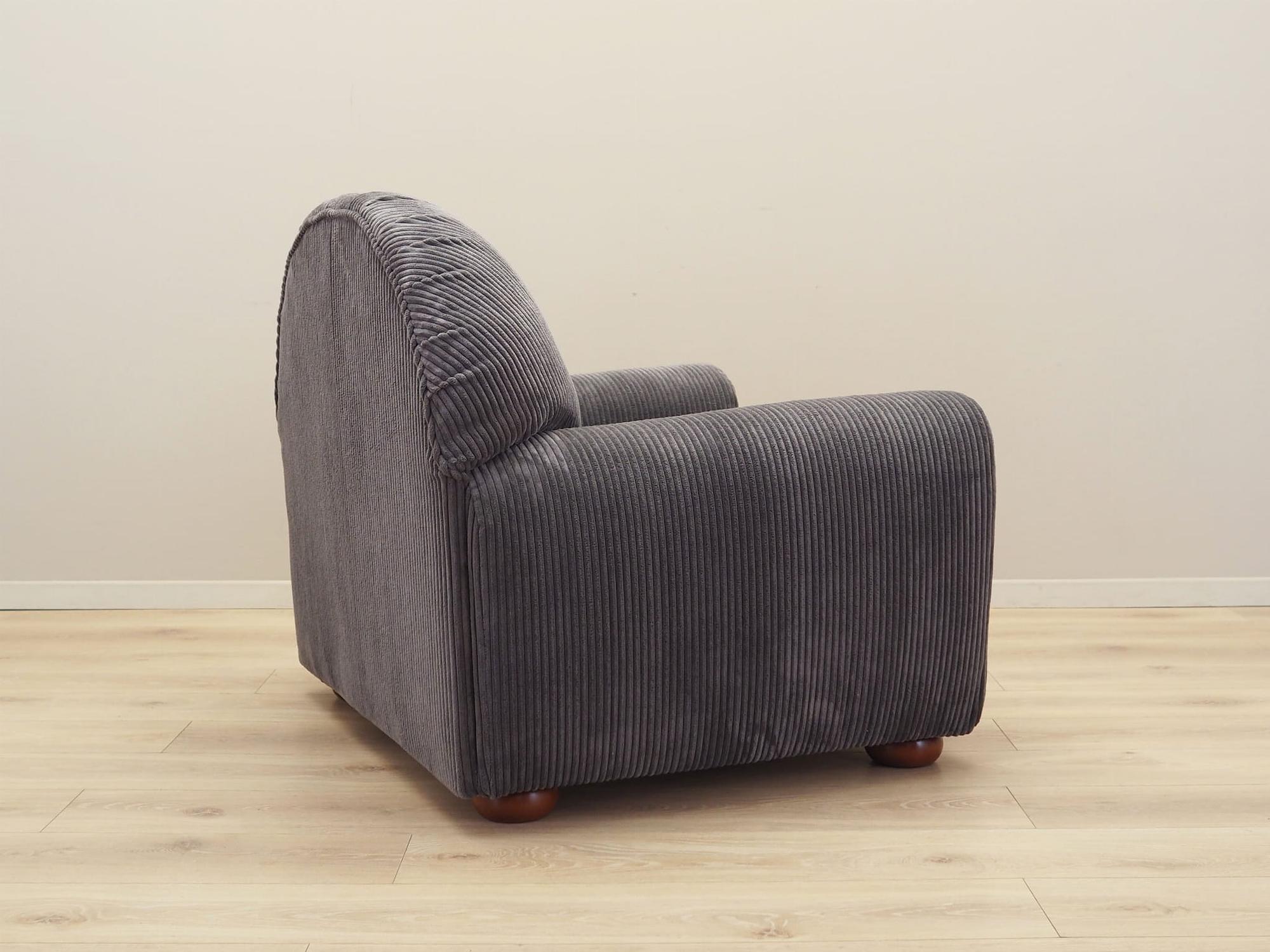 Armchair Velvet Grey 1980s 5
