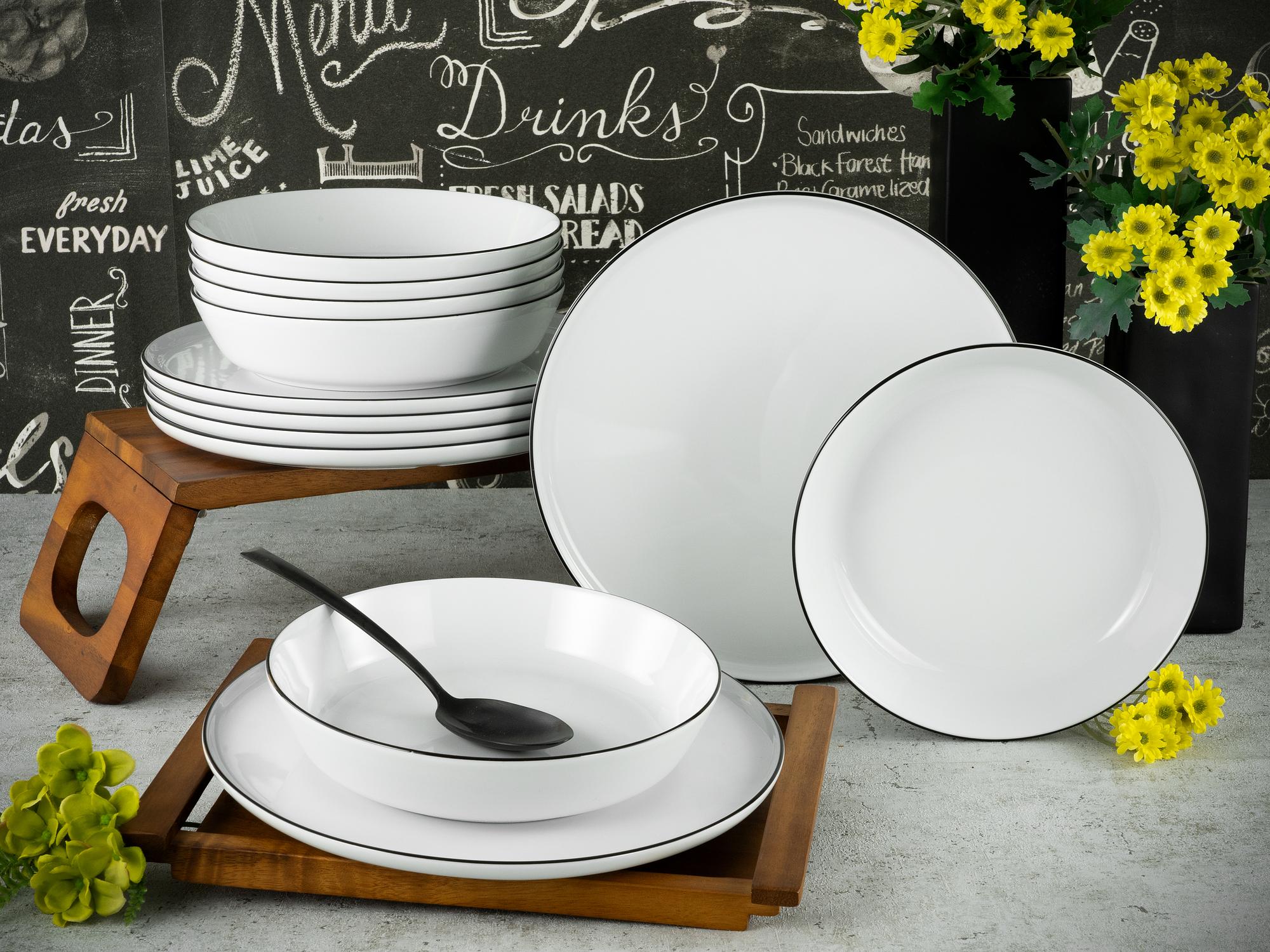 12x Chef Collection Teller & Schüssel Porzellan 1