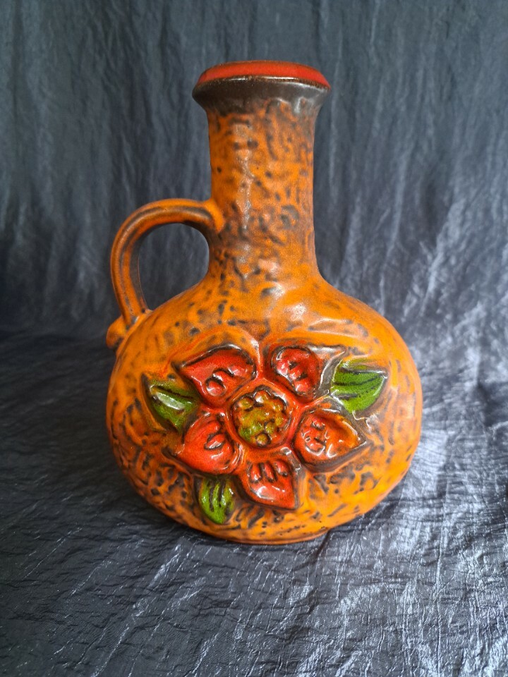 Vintage Vase Keramik Orange 3