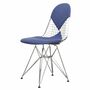 Eames Wire Chair DKR mit Polster Blau 1