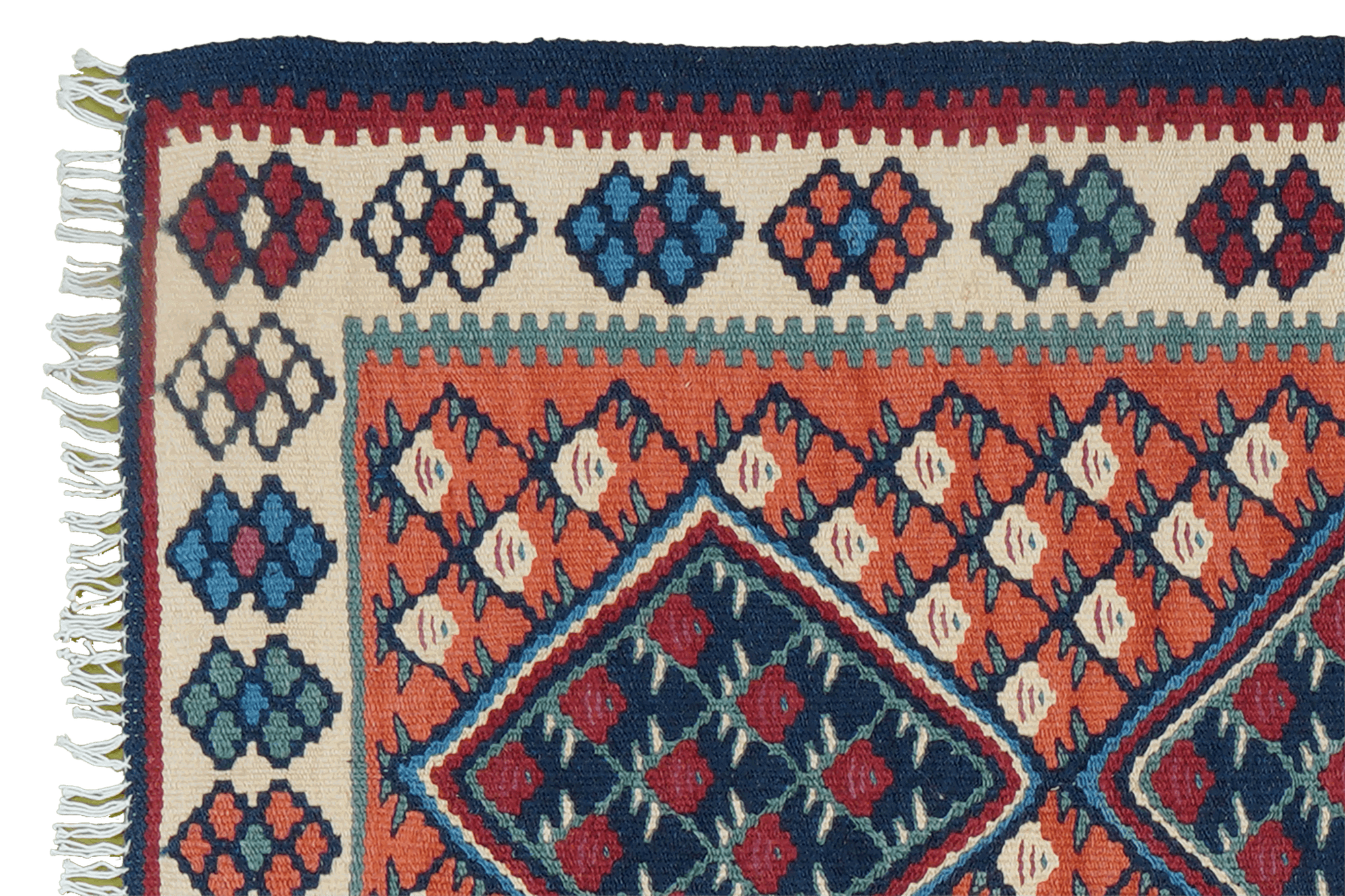 Kilim Senneh Teppich Braun 1