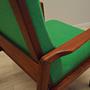Armchair Teak wood Textile Green 1970s 12