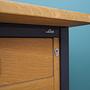 Vintage Desk Ash Wood Brown 1980s 12