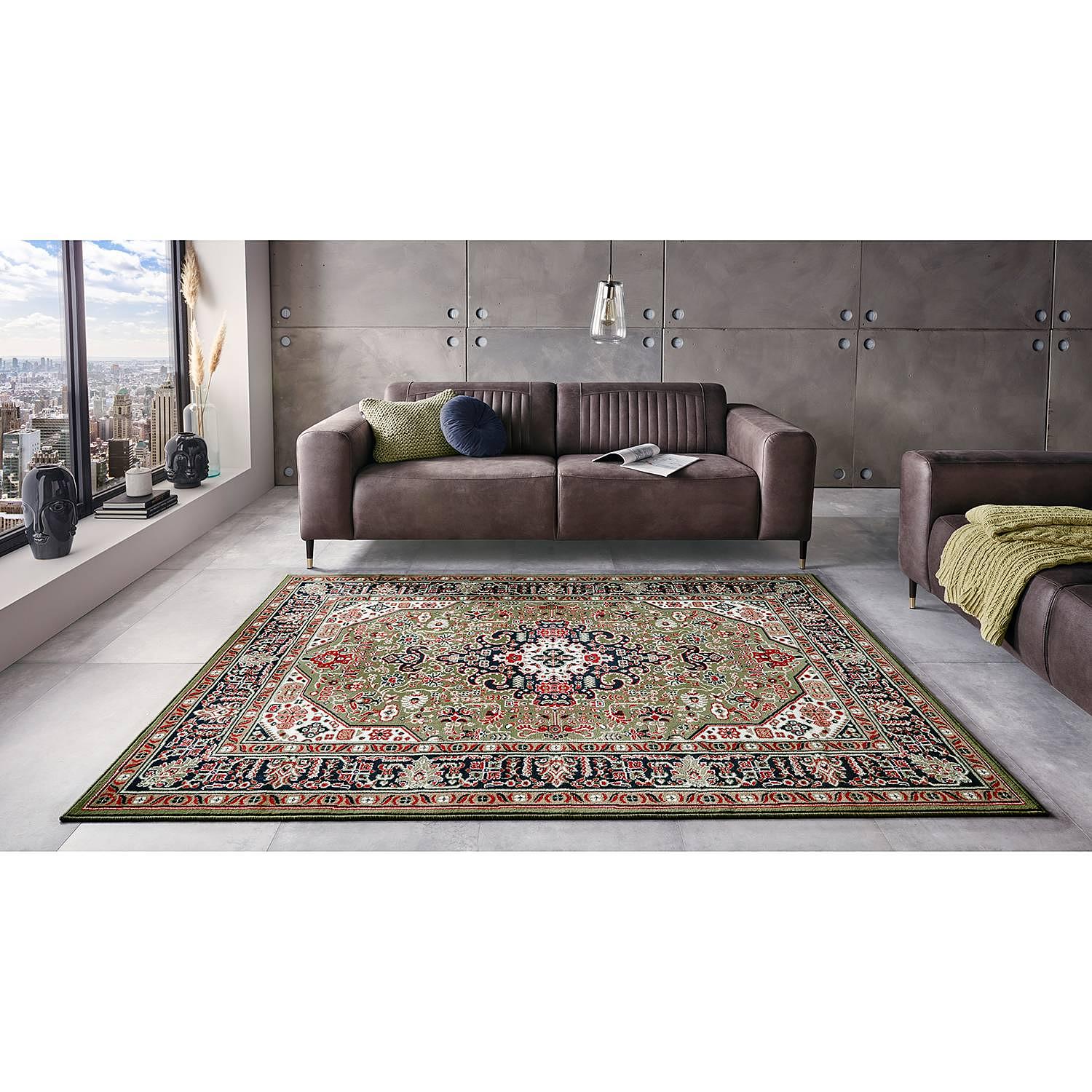 Kurzflorteppich Skazar Isfahan Grün 200 x 290 cm 2