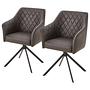 Armchair VALEI Set of 2 Swivel Faux Leather Grey 1