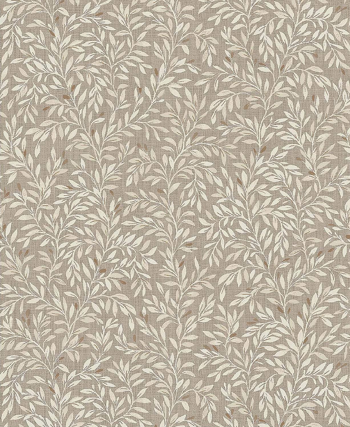 Vliestapete Ditsy Leaf Vlies Hellbraun 0