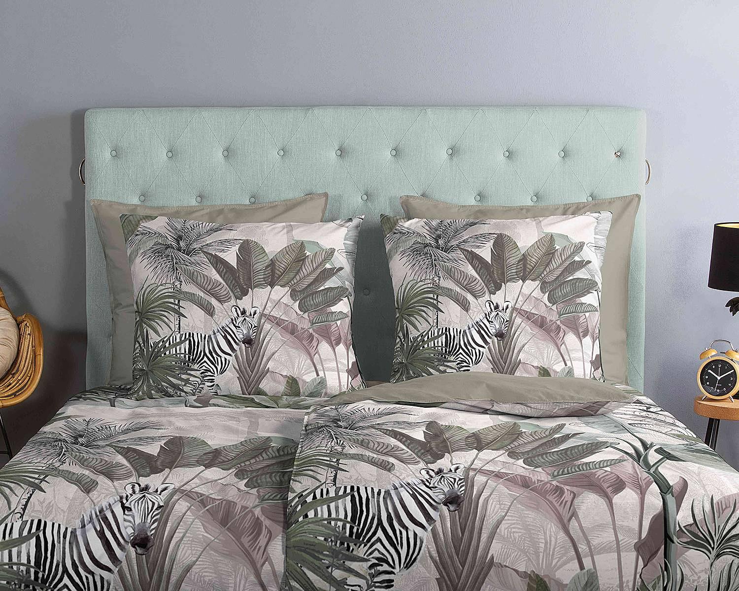 Irene Bettwäsche-Set Baumwolle Grau 155x220cm Kissen 80x80cm 4