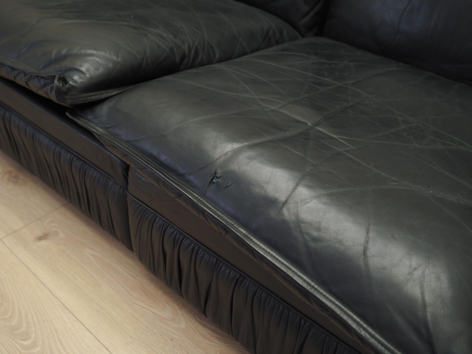 Modular sofa leather black 1960s 6