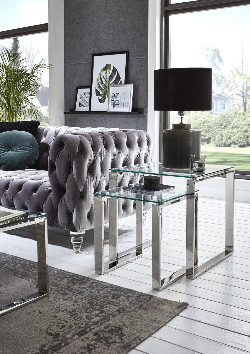 David Side Table Glass Stainless Steel 2