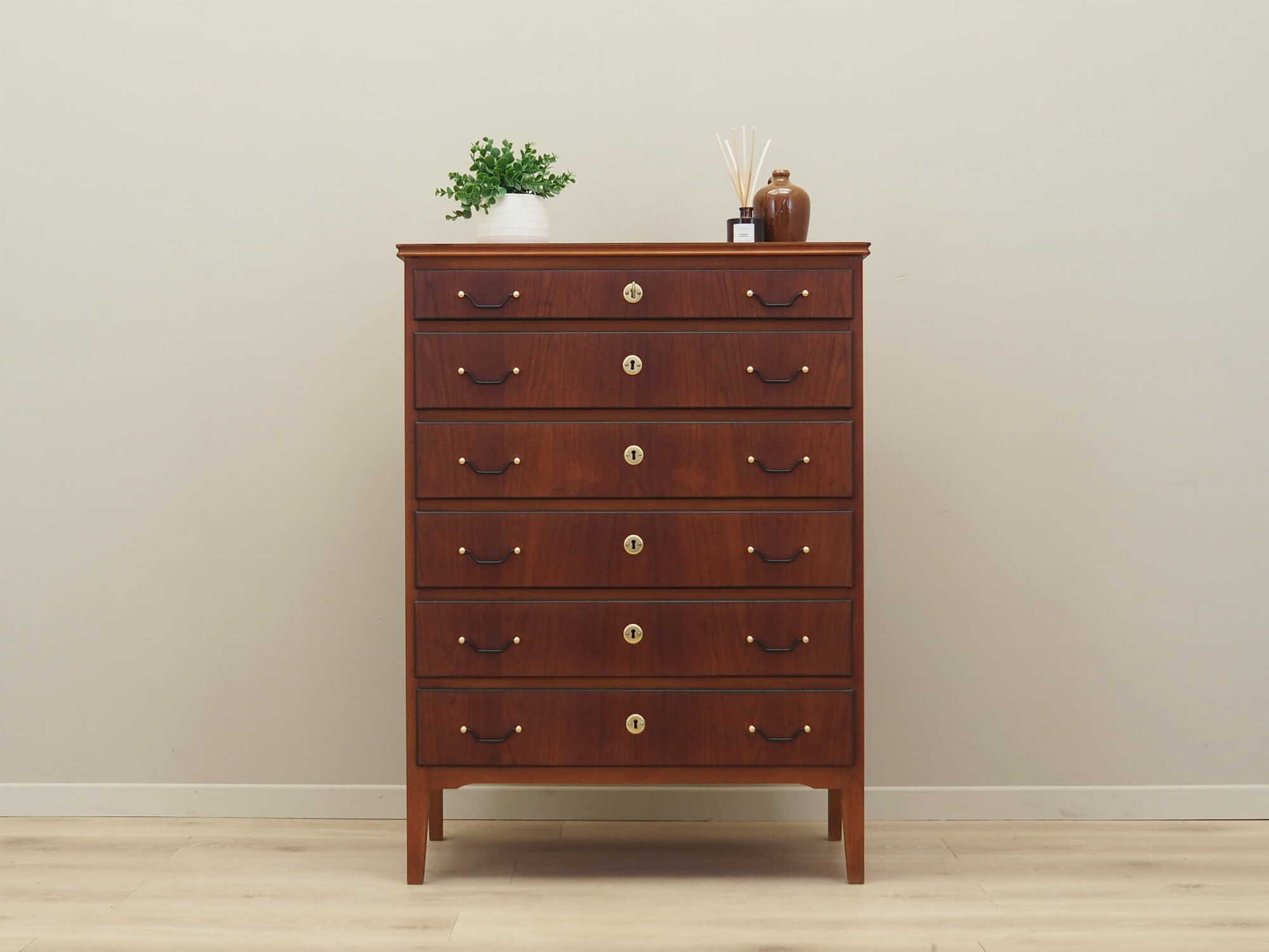 Vintage chest of drawers Teak wood Brown 1970s 1