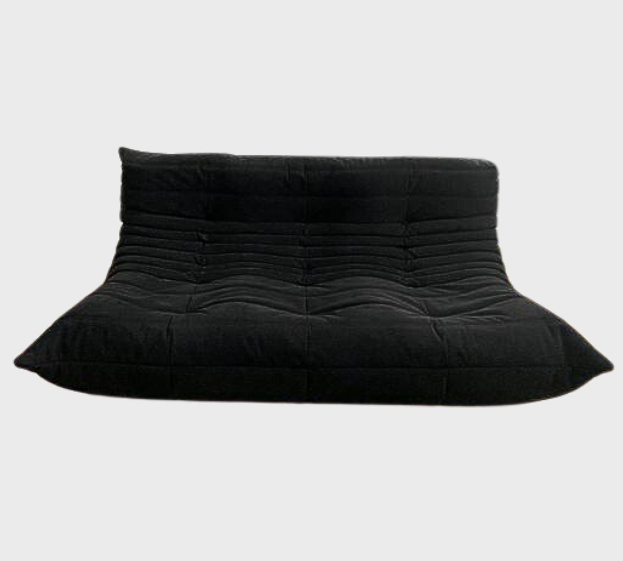 Togo Sofa 3-Sitzer Alcantara-Stoff Schwarz 0