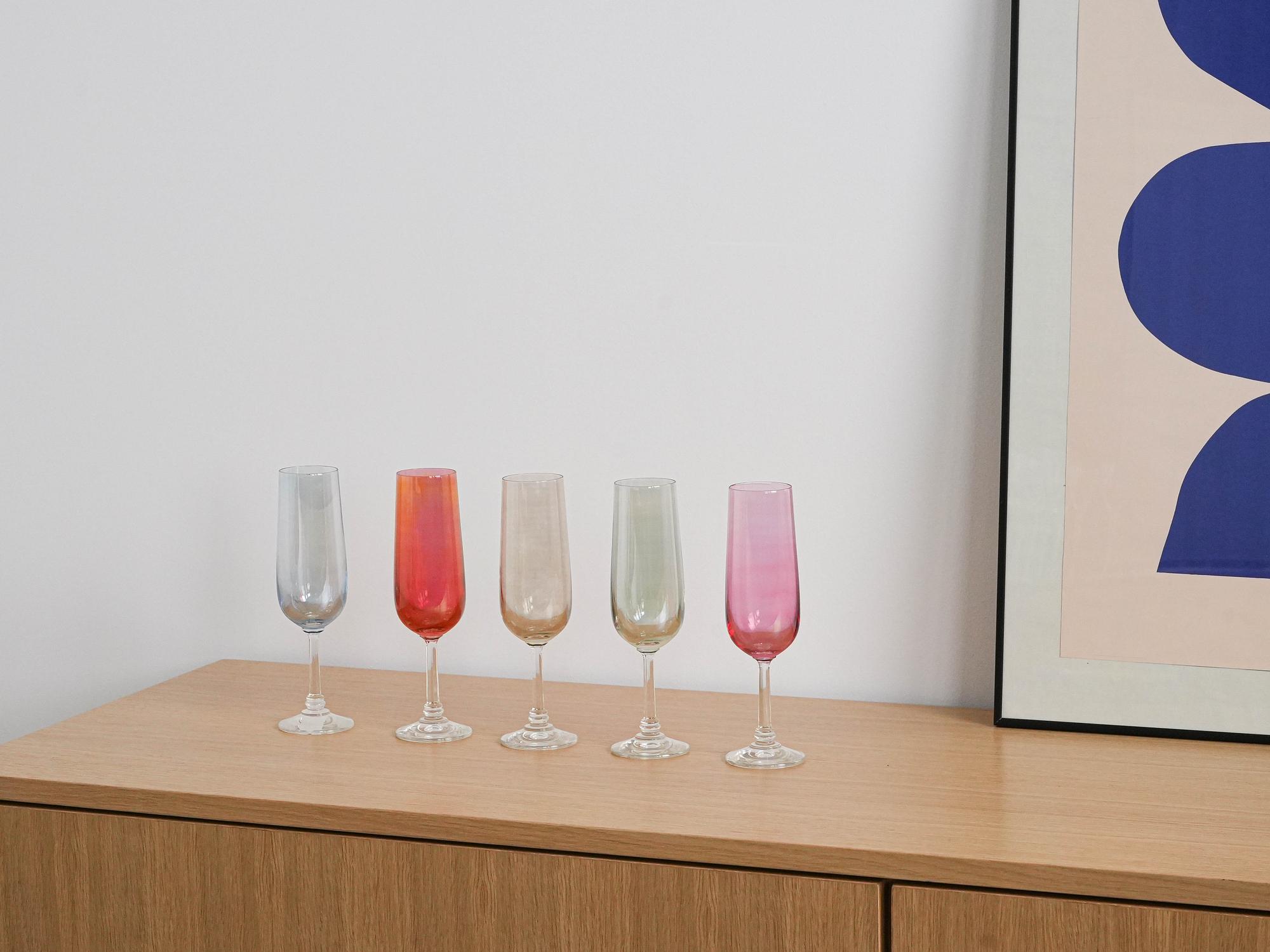 Wine Glass Set Multicolored 1960s 1