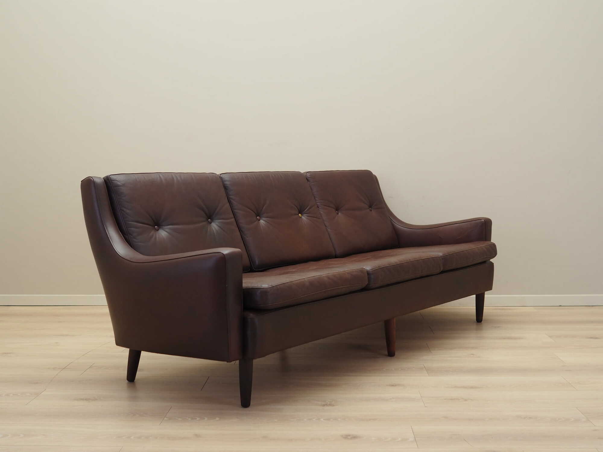 Sofa Leder Braun 1960er Jahre 4