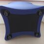 Ess Sessel mit Rollen Baumwolle Holz Blau 6