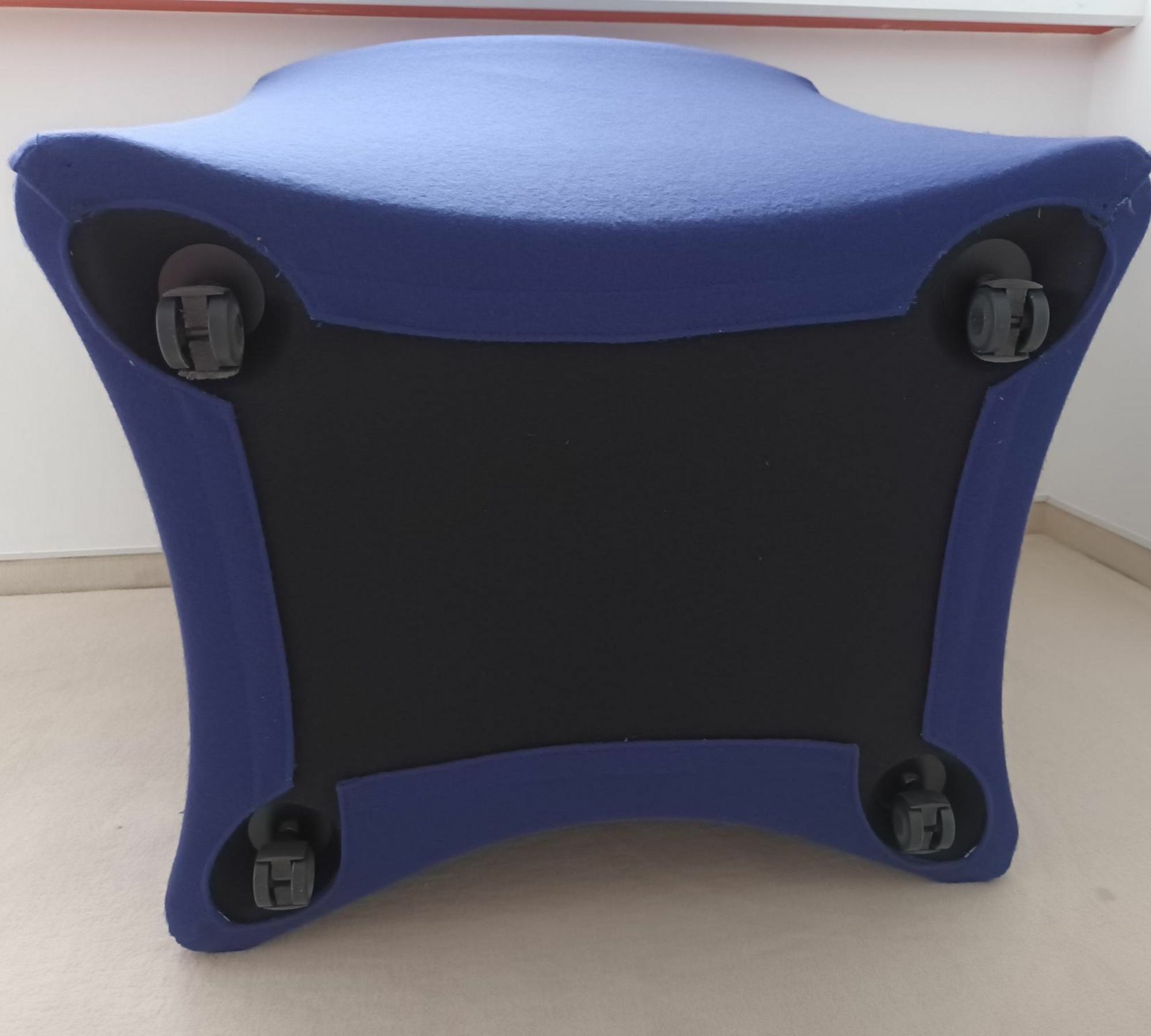 Ess Sessel mit Rollen Baumwolle Holz Blau 6