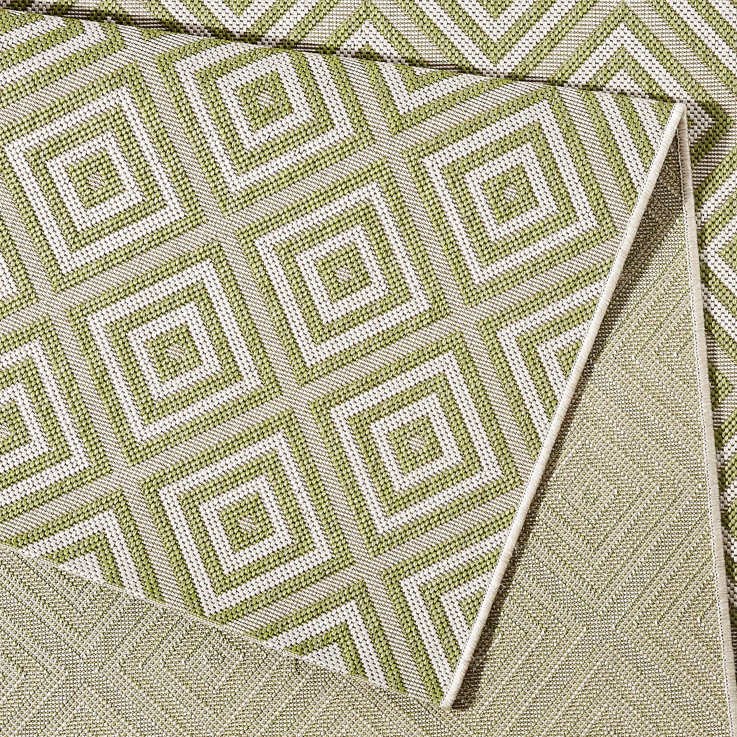 Indoor/Outdoor rug checkered synthetic fiber light green 80 x 150 cm 1