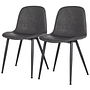 2x Chair Faux Leather Iron Olive Green 0